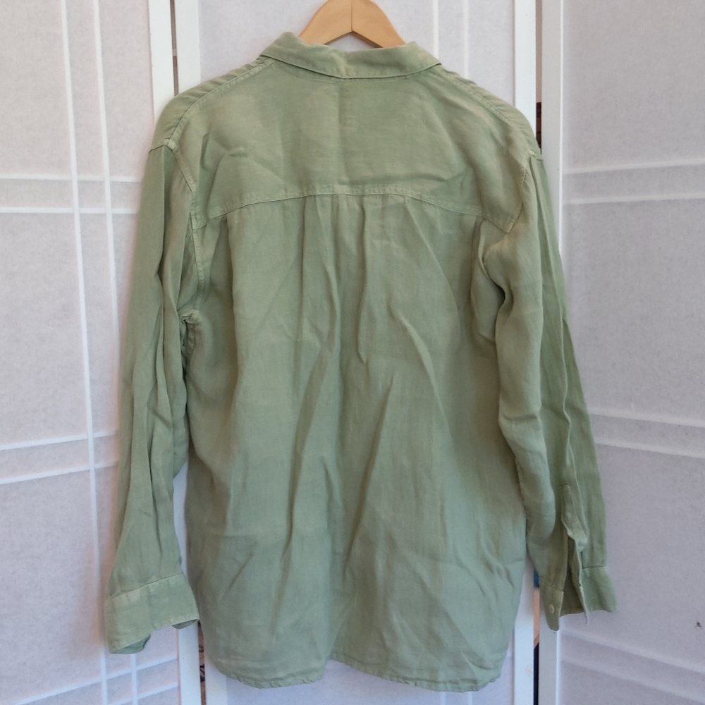 120% Lino green linen shirt EU size 42 - Picture 5 of 10